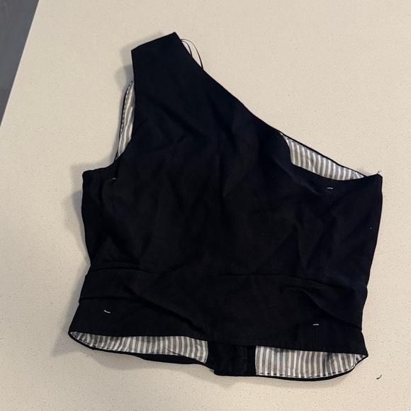 Zara Black Asymmetrical Button-Up Women's Top - New without Tag XS - Picture 4 of 7